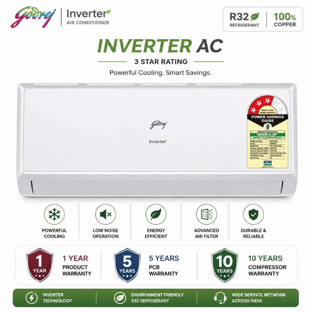 Godrej Ac 2.0 Ton Inverter 3 Star Split Air Conditioner